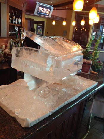 carved ice of piano
